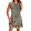Women's Fashion Casual Print Round Neck Sleeveless Short Dress