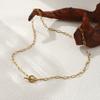 1 PC Minimalist 18K Real Gold Plated 304 Stainless Steel Paperclip Link Chain With Toggle Clasp Necklace Unisex Gift 45cm Long