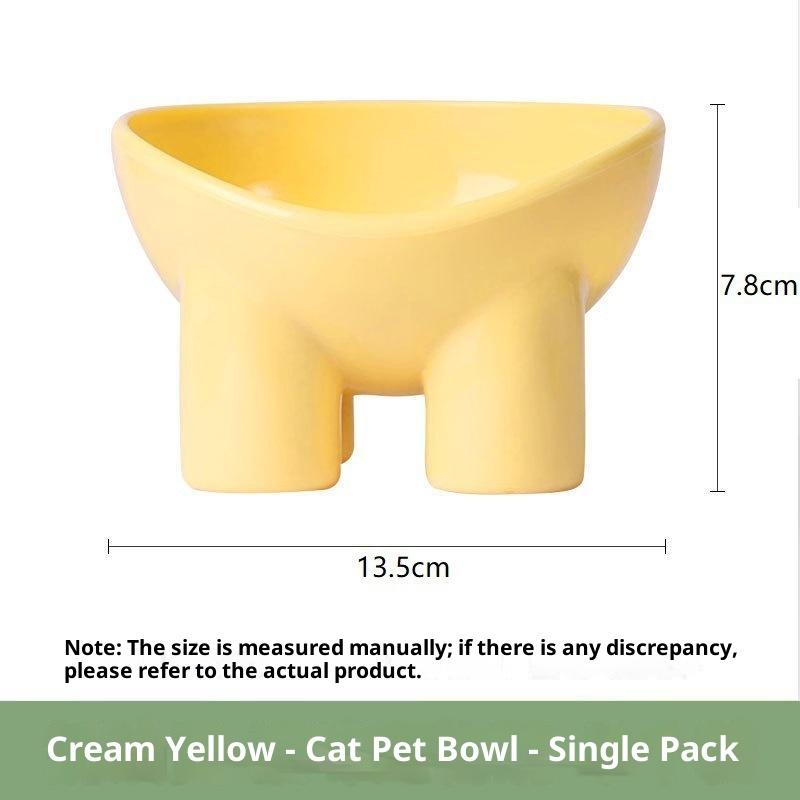 Elevated Cat Bowl With Stand - Durable Plastic Pet Food & Water Dish, Sleek Modern Neck-Friendly Feeding For Cats & Dogs
