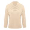 Women’s Long Sleeve Cowl Neck Pullover Sweater Knitwear Loose Fit Lightweight Soft Top for Casual Daily Wear