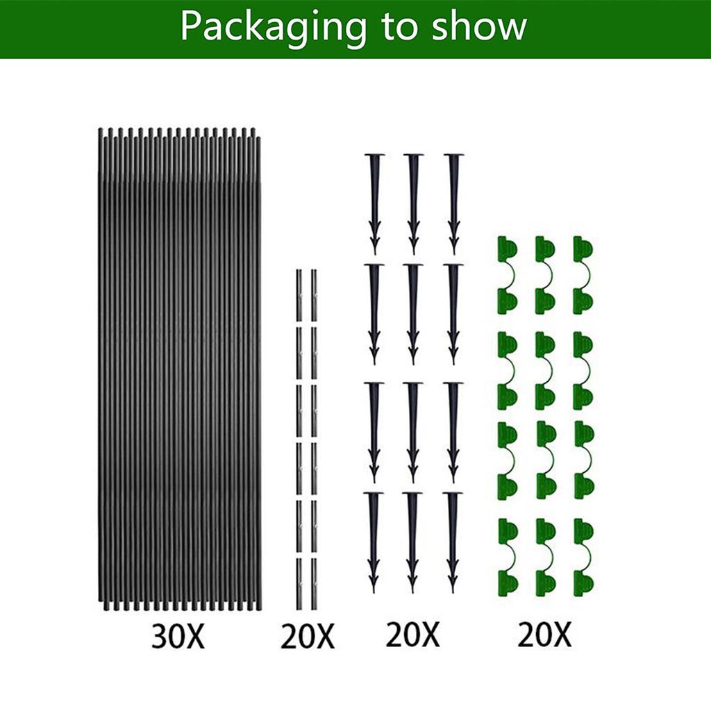 30Pcs Garden Hoops for Netting Tunnel, Garden Hoops Greenhouse Frame Flexible Tunnel Arch Crop Protection Hoops for Raised Beds