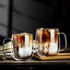 150-450ml  Double Wall Glass Coffee Cup with Handle 1pc Heat Resistant High Borosilicate Glass Mug for Cold Juice Milk Coffee