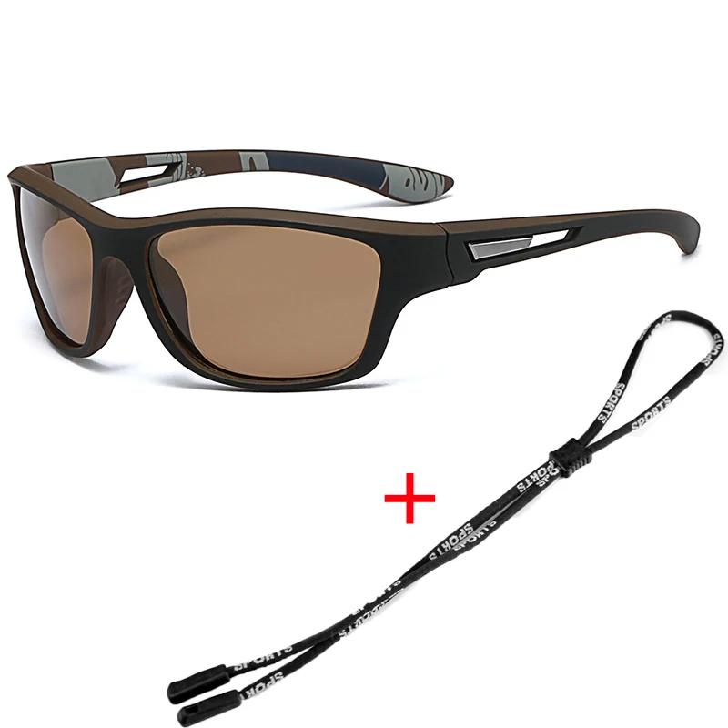 Men's Polarized Sport Sunglasses with Rope Fashion Ultralight Colorful Film Sunglasses Outdor Dust-proof Cycling Sunglasses