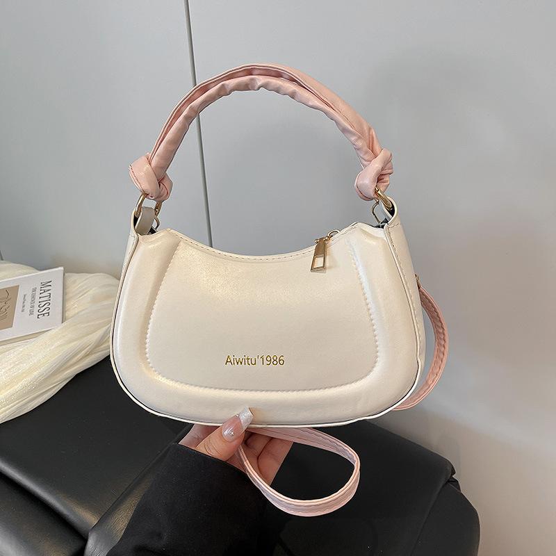 

Темпераментная простая модная сумочка весна новая нишевая сумка через плечо, сумка-мессенджер, сумка-полумесяц для женщин розовый