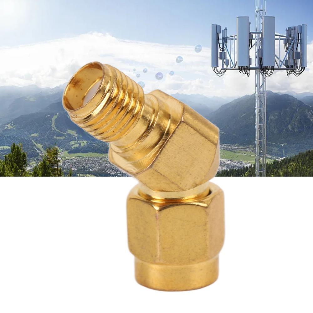 Durability 45 Degree Angle SMA Connector Gold Stable Connection Coaxial Connector Antenna Adapter Connector Coaxial Cables