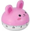 Animal Timer Mechanical Cooking Timer, Manual Animal Shape Counters, Cartoon Kitchen Timing Tool for Cooking Baking(Pink Bunny)