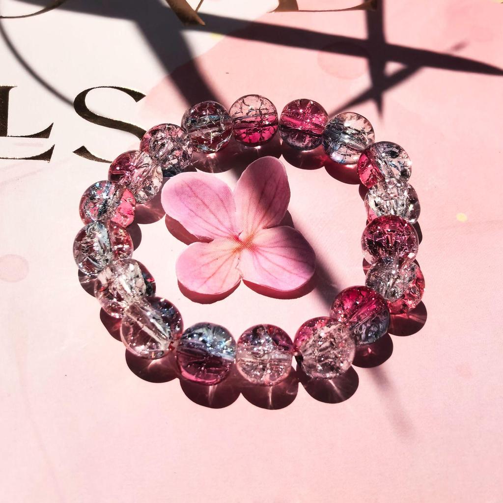 Dazzling Colorful Popcorn Glass Beads Student Bracelet