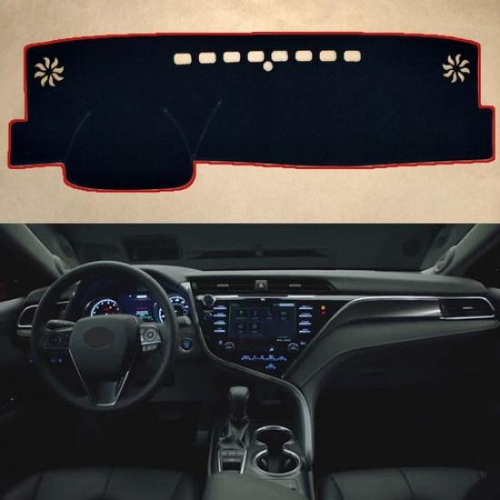 

Car Inner Dashboard DashMat Black WIth Red rim Cover Pad For TOYOTA CAMRY 2018