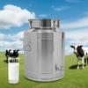 Modern Cylindrical 304 Stainless Steel Milk Jug with Spigot – 64L/16.9Gal Large Sealed Storage Bucket for Milk, Water, Honey