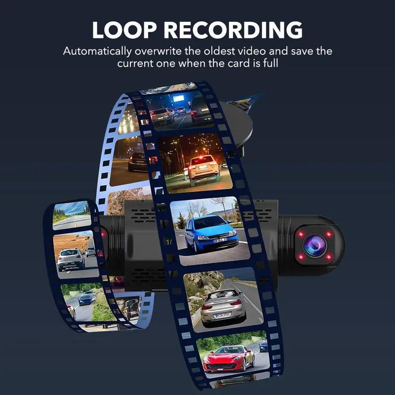 Car Dash Cam 4 Channel Black Box Auto Parts Record Audio Driving Camera With Night Vision Loop Recording 24H Parking Monitor