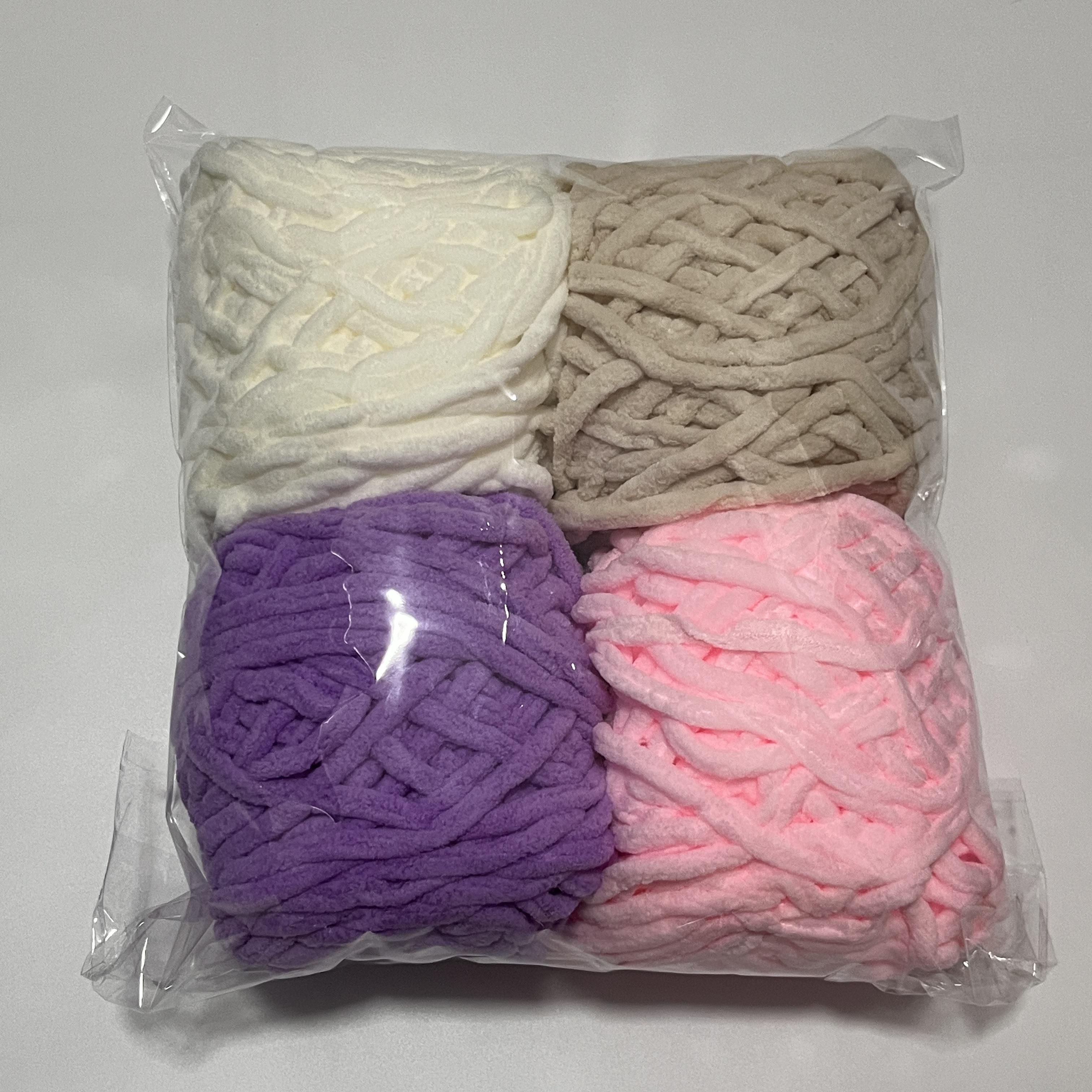 

Набор из 4 мотков пряжи-ленты для льда 400 г, смешанный цвет, шенил, набор для вязания, сделай сам, шерстяная пряжа для шарфа, одеяла, тапочек ручной работы, толстая нить