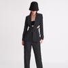 2025 Spring Women's Elegant Hollow Waist Suit: Jacket & High-Waisted Trousers
