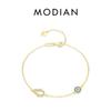 Pure 925 Sterling Silver Luxury Turquoise Blue Eyes Clear Cubic Zircon Crystal Link Chain Bracelet For Women Fine Jewelry