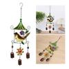 Vintage Colorful Iron Wind Chimes Painted Glass Bird Butterfly Metal Pendant Hanging Ornament Garden Yard Patio Decors