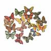 50Pcs 25mm Butterfly Wooden Buttons Colorful 2 Holes Mixed Decorative Buttons for DIY Sewing&Wood Craft Clothes Accessories