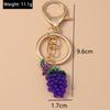 Cute Enamel Simulation Fruit Keychain Grape Watermelon Key Rings for Women Girls Handbag Pendants DIY Jewelry Gifts