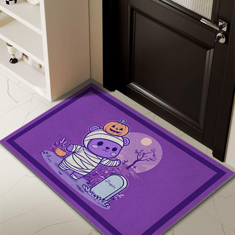 Home Silk Ring Non-slip Mat Home Creative Halloween Pumpkin Door Door Dust Mat Mat Mat Mat Mat Mat Carpet