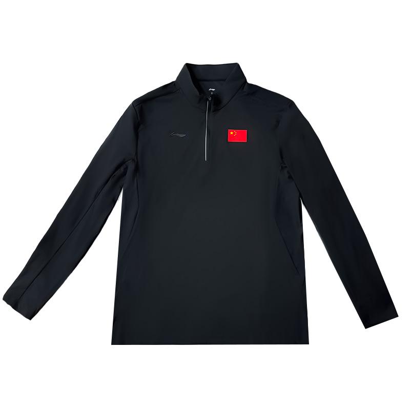 

Li-Ning Повседневная Дышащая Удобная Универсальная Футболка с Логотипом Национального Флага с Длинным Рукавом Мужские Топы ATLV293-2 XL