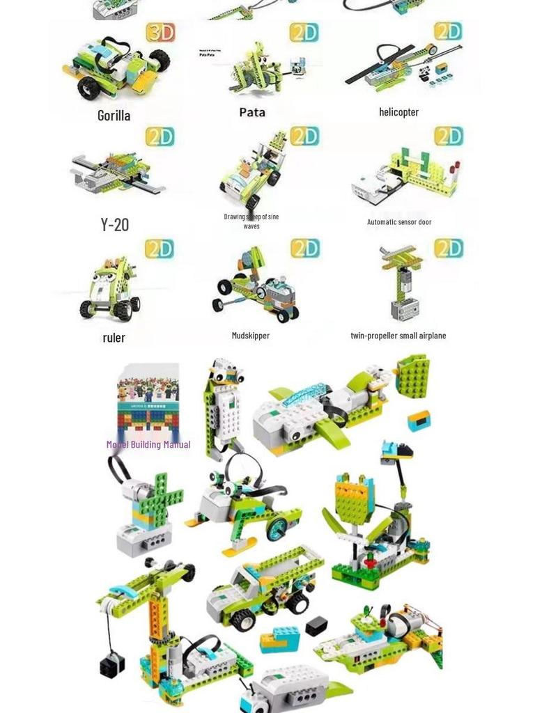Wedo Programmable Electric Robot Kit: DIY Building Blocks for Kids Compatible with LEGO