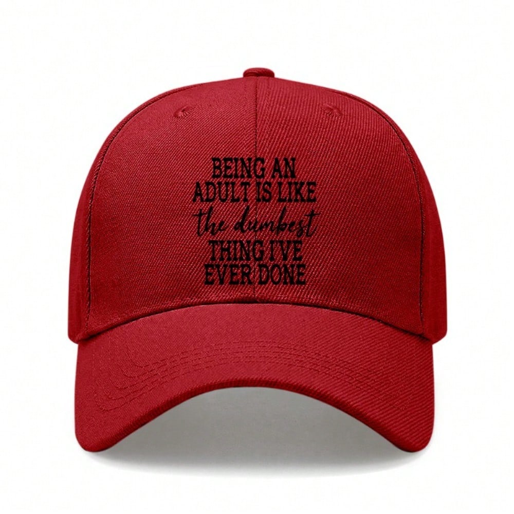 Funny Adult Baseball Cap, Printed with Funny Words. Polyester, Adjustable & Breathable. Unisex Casual Hat for Outdoor Sports.