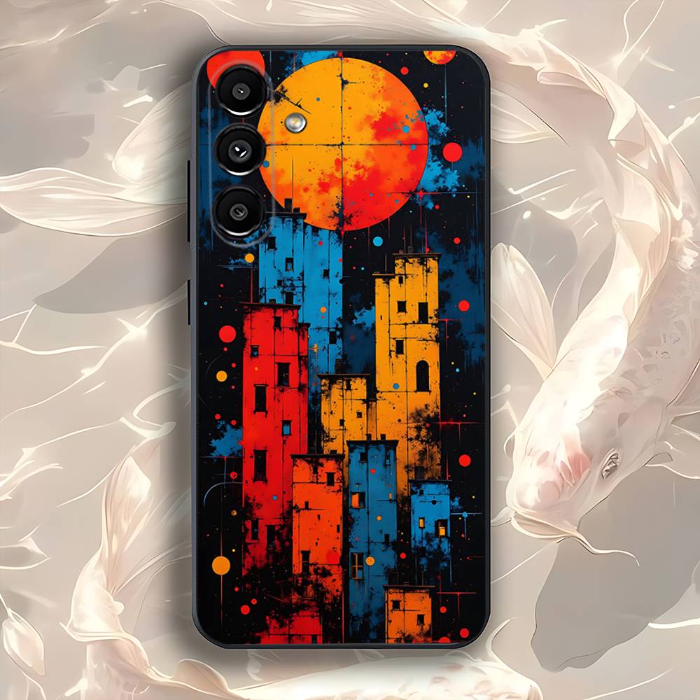 Abstract Piet Mondrian Phone Case For Samsung Galaxy A73,31,32,72,41,53,52,71,22,5G,Note,J7,8,9 Soft Black Cover