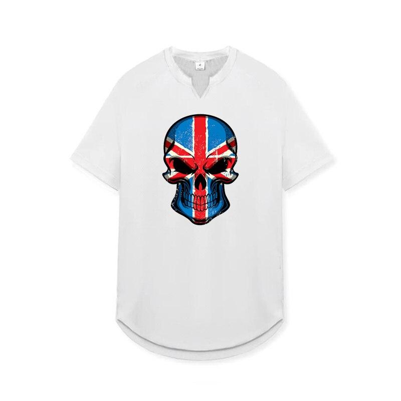 

Дихаюча чоловіча тренувальна футболка для бодібілдерів Muscleguys з короткими рукавами, літня футболка з V-подібним вирізом і принтом XXL білий