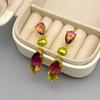Original Japanese & Korean Iridescent Water Drop Crystal Glass Freshwater Pearl Tassel Earrings - Niche Design Ear Jewelry.