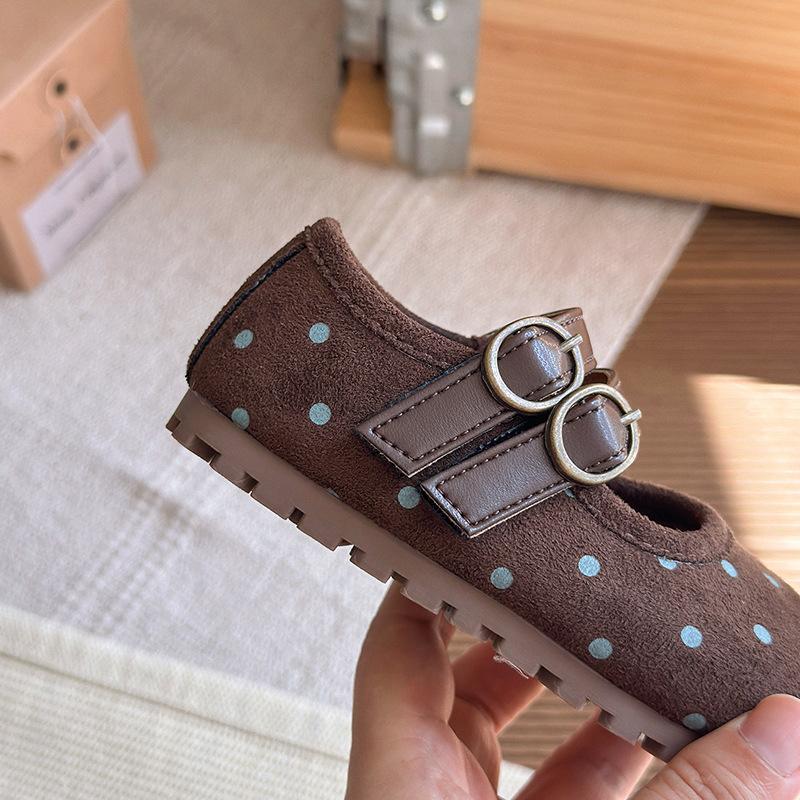 Girls Korean Style Polka Dot Princess Flat Shoes