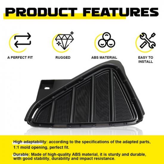 Driver Passenger Front Side Grille Fog Light Set Cover Fit 2016-2018 Toyota RAV4