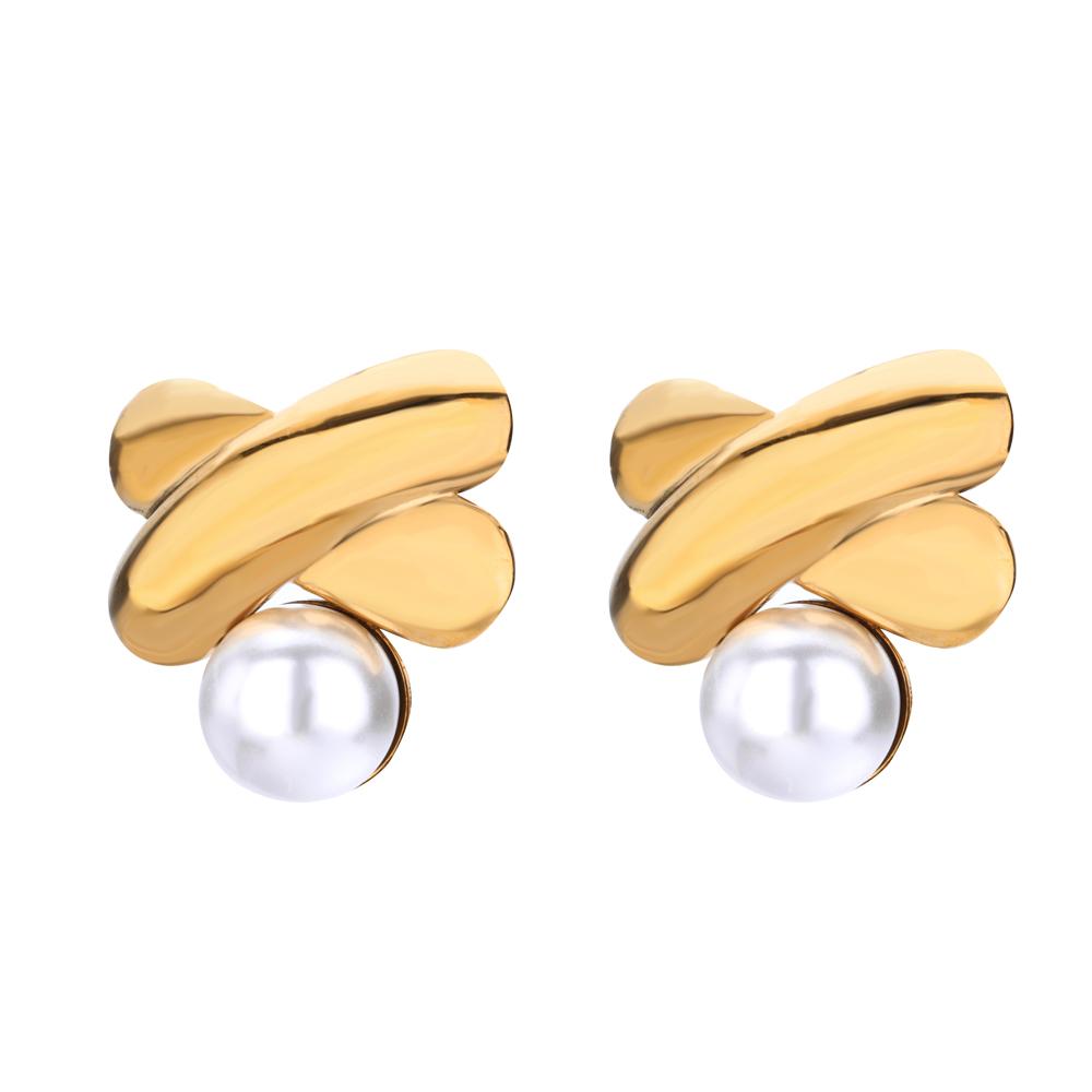 Vintage Geometrische Perlen-Steckohrringe Für Damen Goldfarbe Edelstahl Schmetterling Ohrring Hochzeit Weihnachten Schmuck Geschenk Bff