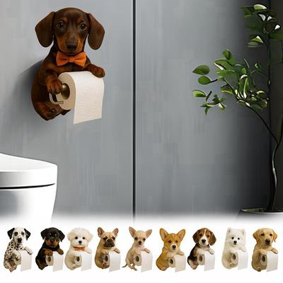 Sevimli Köpek Şekilli Kağıt Havluluk Tuvalet Kağıtlığı Reçine Dekoratif Kolye