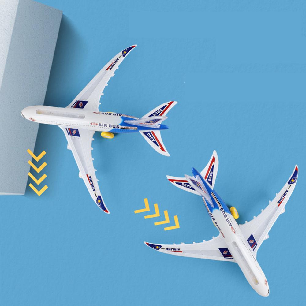Electronic Airplane Toy with Automatic Rotation Go, Flashing Lights & Music Sounds - Aircraft Gift for Boys & Girls Age 3-12
