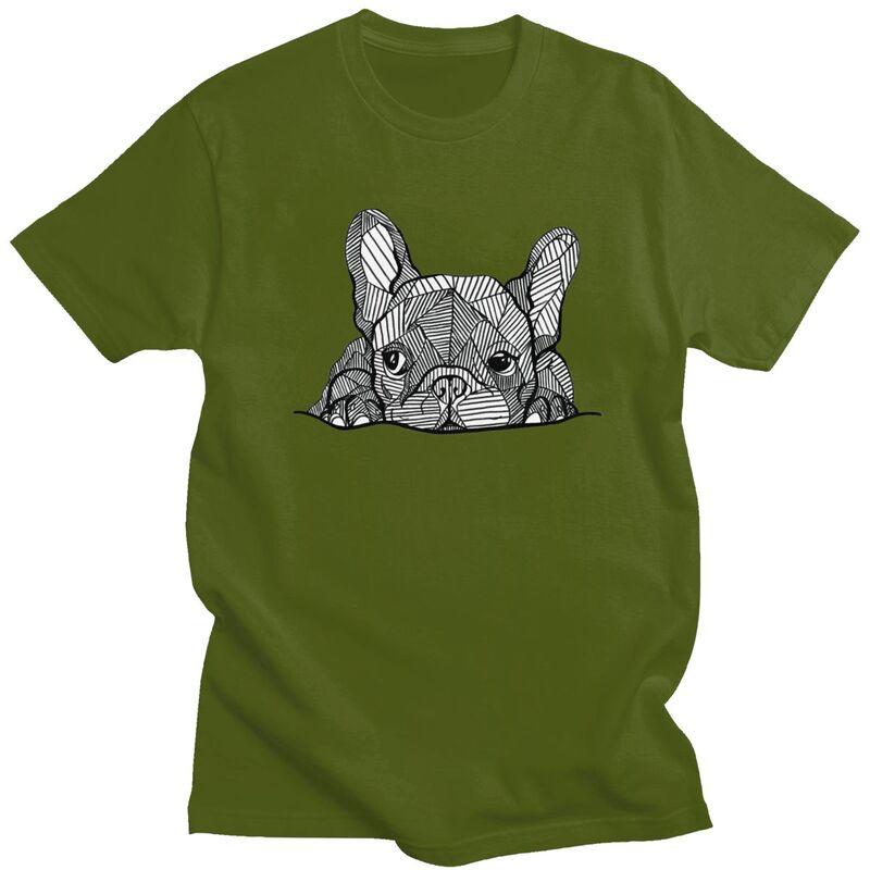 Custom Cool French Bulldog T Shirt Men 100 Cotton Tshirt Frenchie Dog Tee Tops Streetwear Tshirt