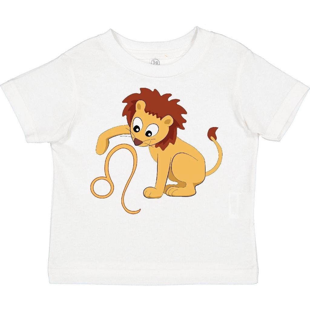 Inktastic Cute Leo The Lion Zodiac Sign Toddler kids boys T-Shirt Astrology Horoscope July