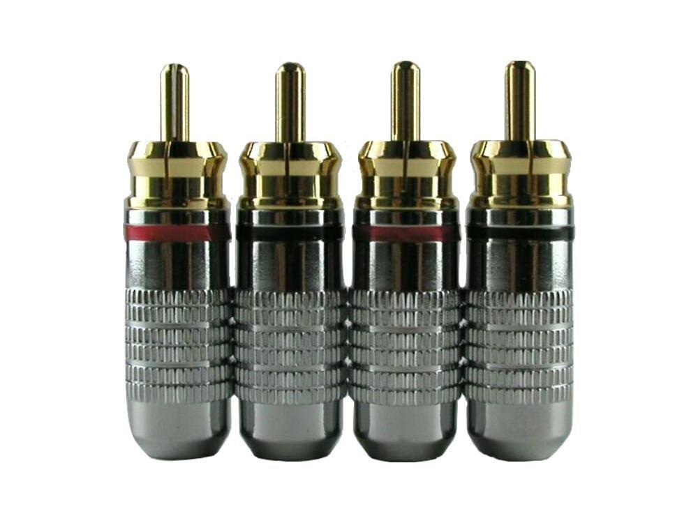 

RCA Plug RCA Connector Pin Plug Solder Type Homemade Gold Plated C Silver Set of 4 MG-M