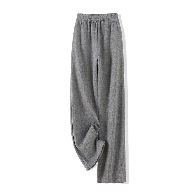 Women's Fleece-Lined Wide-Leg Pants with Drawstring Elastic Waist