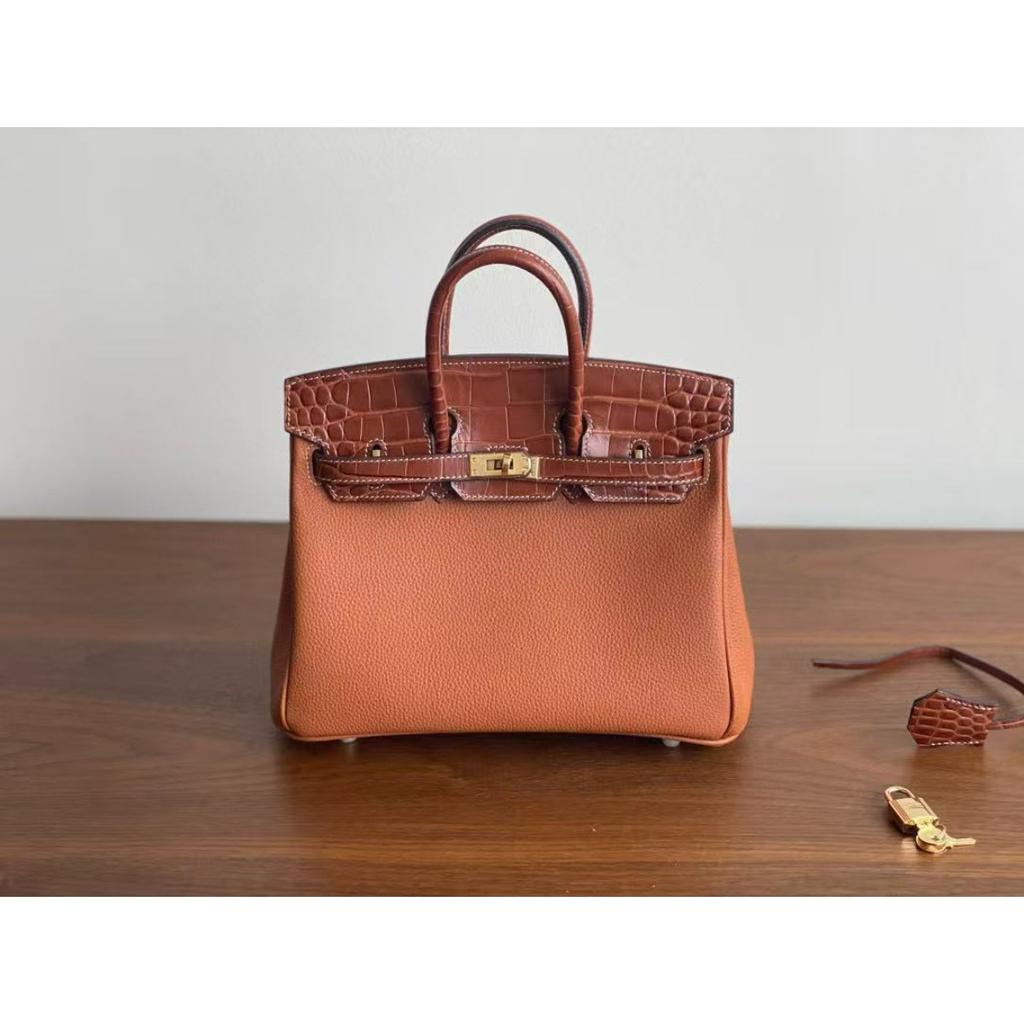 Prawdziwa skóra wzór krokodyla platynowa torba seria skóry bydlęcej togo przenośna platynowa torba duża pojemność