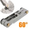 Metalworking Gauge Thread 0.25-6mm Thread Template 52 Sheets Metric Inch Stainless Steel Thread Gauge Hardened