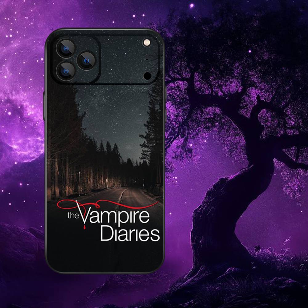 V-Vampire D-Diaries Phone Case For iPhone 17,16,15,14,13,12,Pro,Max,Plus,E,SE4,Air,Mini Black Soft Box
