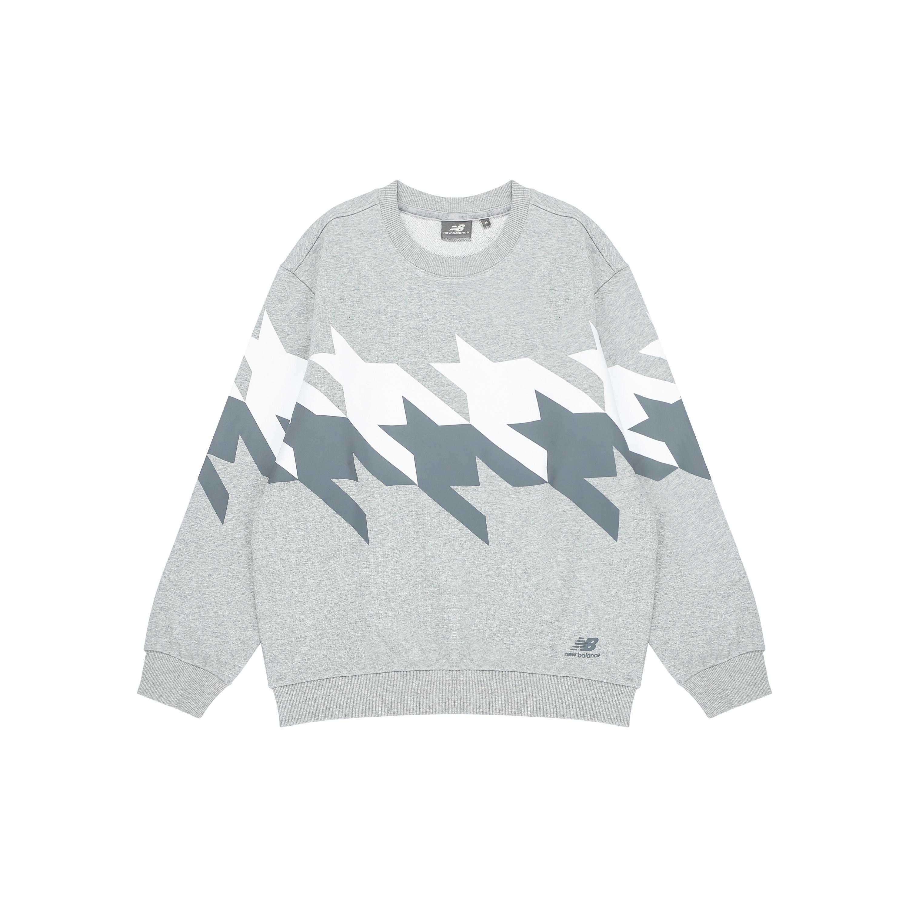New Balance Sweatshirt Asia Sizing Grey White Unisex 5CC37253-MGR XS