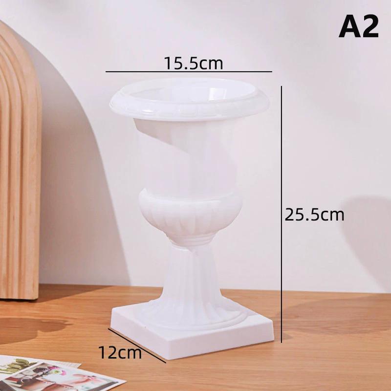 Large Wave Ripple Plastic Vase Modern Nordic Design Space-Saving Flower Pot Arrangement for Living Room Desk Home Accessories