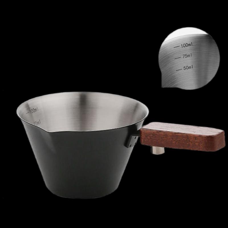 Espresso Shot Glass with Square Wooden Handle