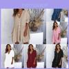 Stylish Women Summer Smock Dress With 3/4 Sleeve For Casual Beach Outings And Holidays