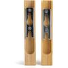 2 Pack Wooden Curtain Rod Brackets Multipurpose Curtain Rod Holders with 20 Pcs Curtain Rings with Clips for Bathroom Bedroom Livingroom Kitchen