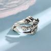 New Retro Creative Dragon Claw 925 Sterling Silver Fashion Personality Dark Trend Cool Animal Opening Rings   R354