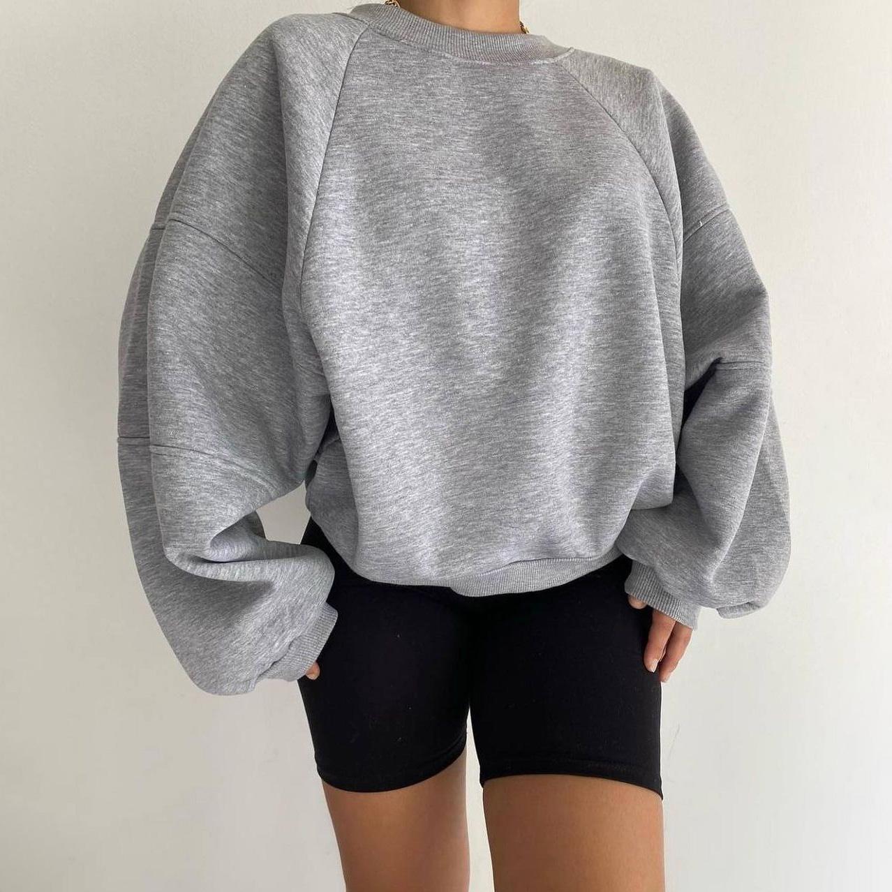 Женские свободные свитера с длинным рукавом и капюшоном с круглым вырезом, женские топы, однотонные толстовки M