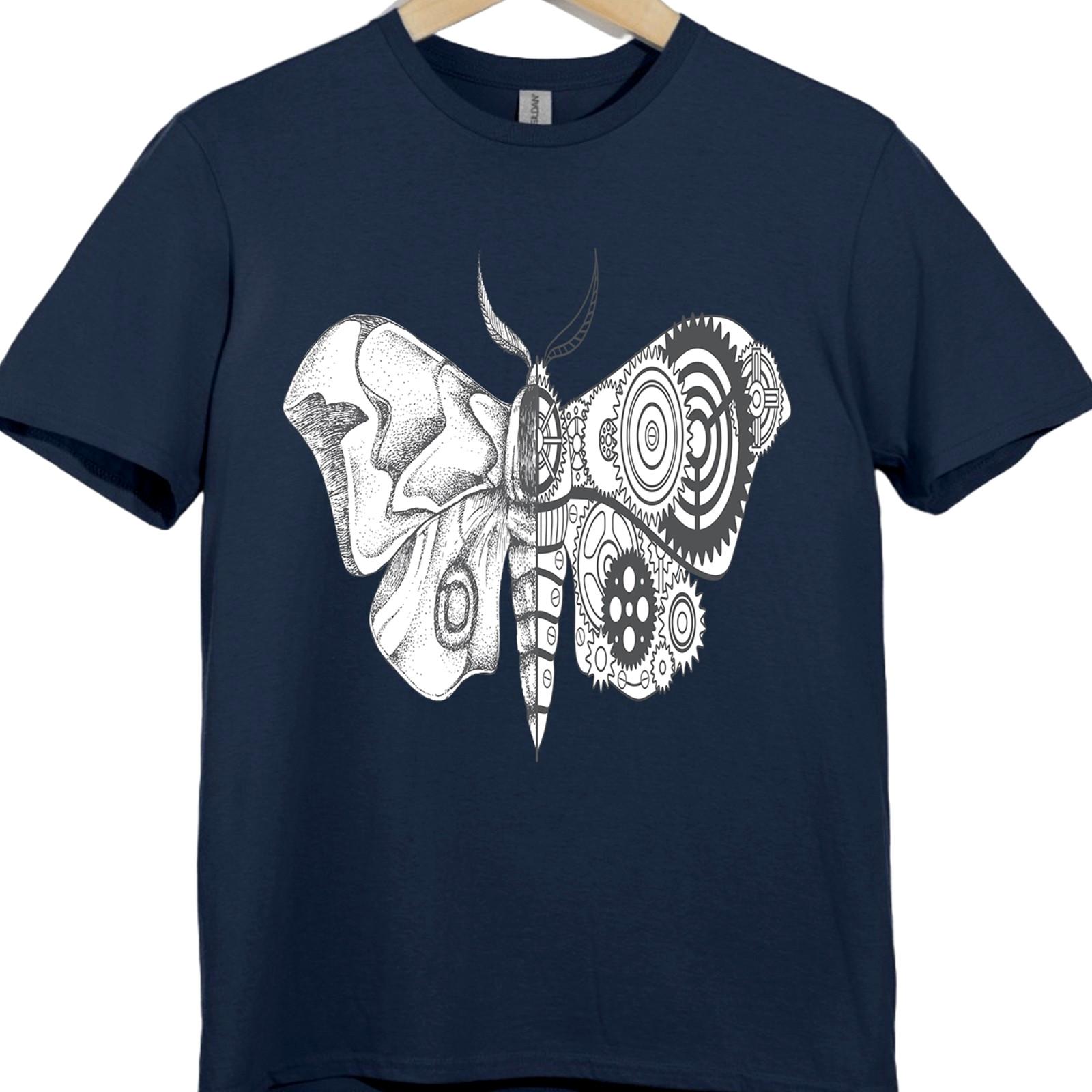 Steampunk Skull Moth T-Shirt Gothic Punk Tee Alternative Rock Biker Top New XXXXL
