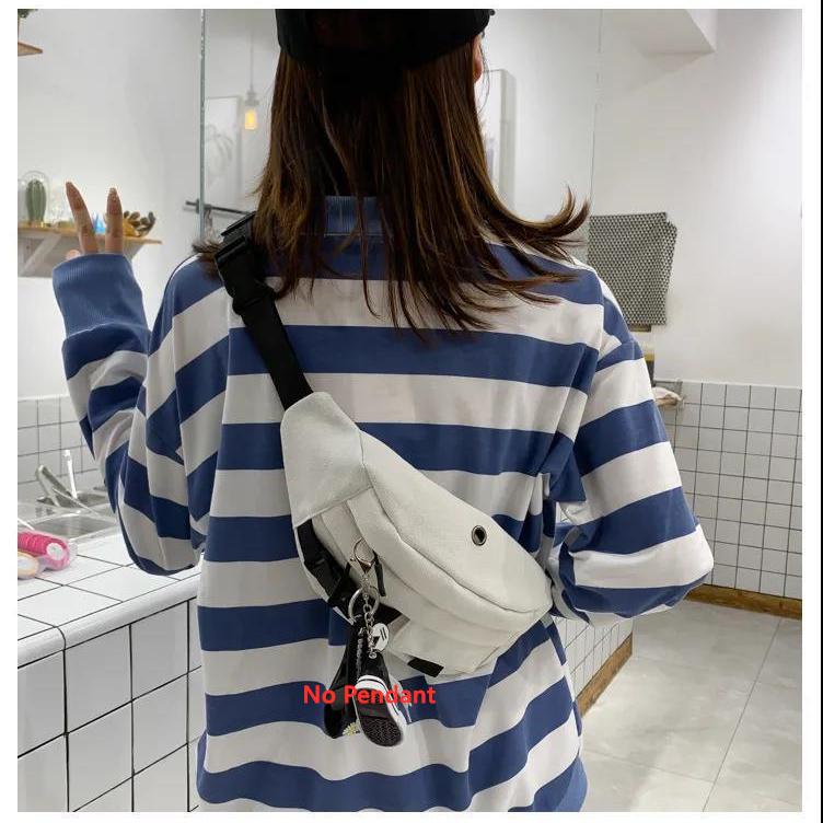 Женская однотонная сумка-молния Shell Bun Crossbody Chest Bag Leisure Canvas Clinned — фото 6