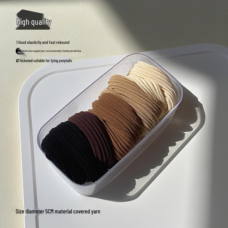 High Elasticity Durable Women's Ponytail Hair Tie In Thickened Seamless Rubber Band with Acrylic Box.
