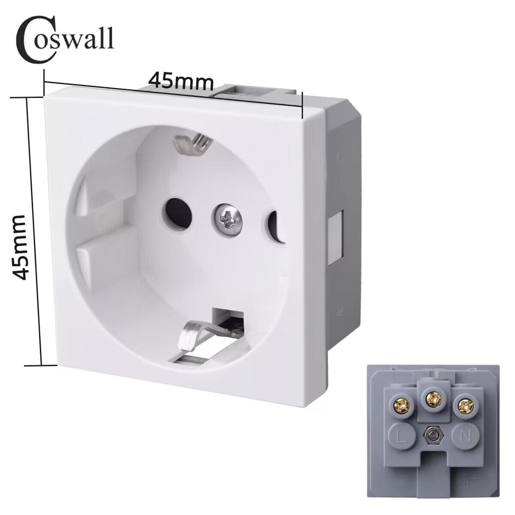 Glass Panel Wall EU Israel Italy Socket + WIFI Tuya Smart Switch + TV Internet Jack Type-C USB Charger Connector DIY Module